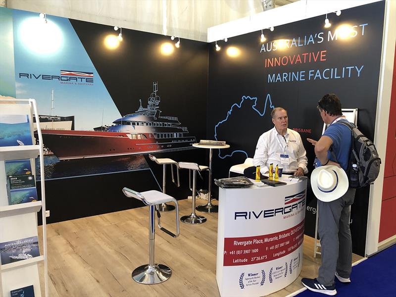 Steve Fisher, Director of International Business on the  Rivergate Marina & Shipyard Stand - Monaco Yacht Show 2019 photo copyright Maddie Spencer taken at  and featuring the Marine Industry class