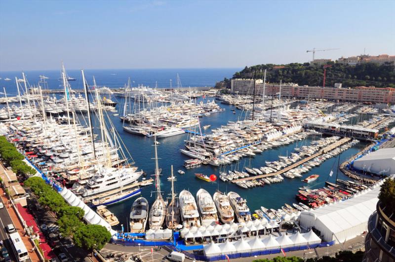 Port Hercule full for the 2019 Monaco Yacht Show 2019 photo copyright Maddie Spencer taken at  and featuring the Marine Industry class