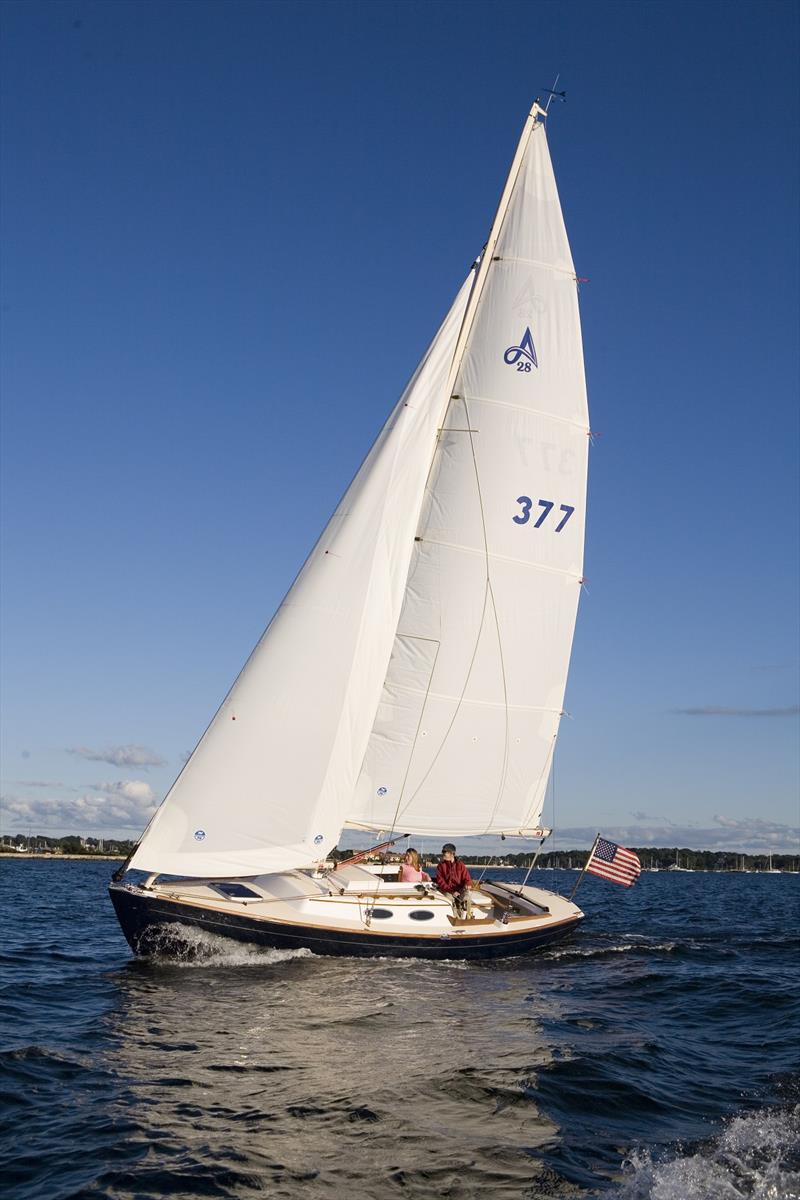 Alerion 28 Sailing in Newport Harbor, RI photo copyright Billy Black taken at  and featuring the Marine Industry class