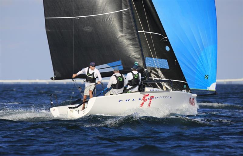 Defending Melges 24 U.S. National Champion Brian Porter sailing Full Throttle reveled in the fresh breeze on the opening day of the 2022 U.S. Melges 24 U.S. Nationals at Pensacola Yacht Club photo copyright Joy Dunigan taken at Pensacola Yacht Club and featuring the Melges 24 class