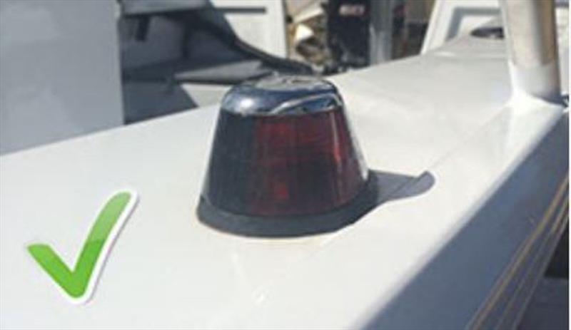 A nav light that is designed for a horizontal surface, correctly fitted photo copyright Maritime Safety Victoria taken at 