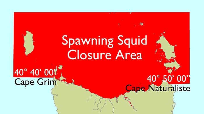North West calamari closure area - photo © DPIPWE Fishing
