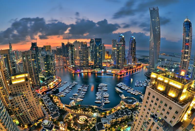 Dubai Marina skyline in the evening, which is called new Dubai. - photo © Naufal MQ