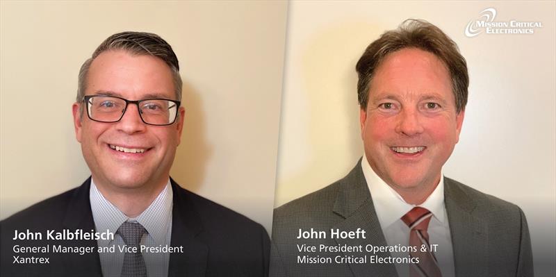 Left, John Kalbfleisch, General Manager and Vice President, Xantrex; right, John Hoeft, Vice President Operations & IT, Mission Critical Electronics photo copyright Mission Critical Electronics taken at 