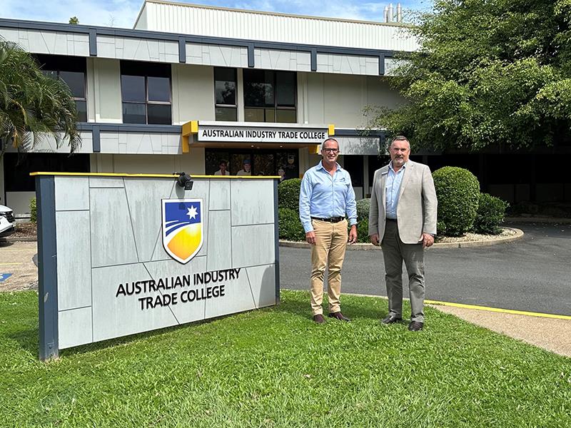 (From left): Andrew Fielding, BIA Business Development Manager and Michael Callanan, AITC Redlands Principal photo copyright Boating Industry Association taken at 