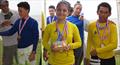 Corozal Bay Regatta Optimist Winners (l-r) Peter Joo; Ayaneria Teck; Devaugn Morrison © BzSA / Sharon Hardwick