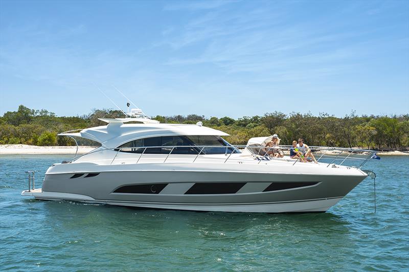 Sleek styling and luxurious single-level living of the Riviera 4800 Sport Yacht. - photo © Riviera Australia