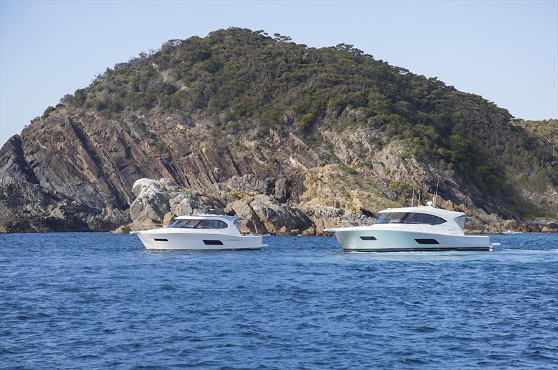 Riviera 445 and 545 SUVs at Seal Rocks photo copyright John Curnow taken at  and featuring the Power boat class