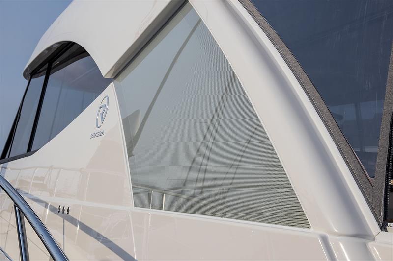 Cleverly integrated into the whole design - mezzanine windows - Riviera 505 SUV World Premiere photo copyright John Curnow taken at  and featuring the Power boat class