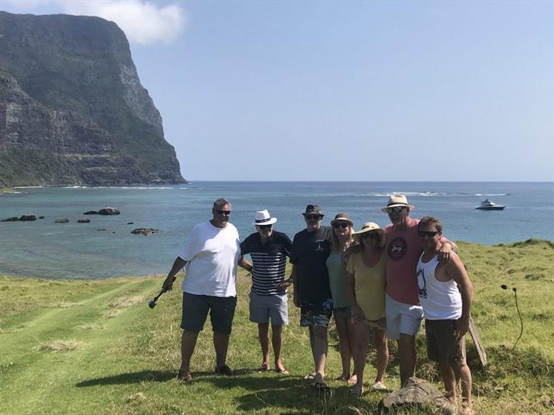 The crew enjoying the beauty of Lord Howe Island photo copyright Riviera Australia taken at  and featuring the Power boat class
