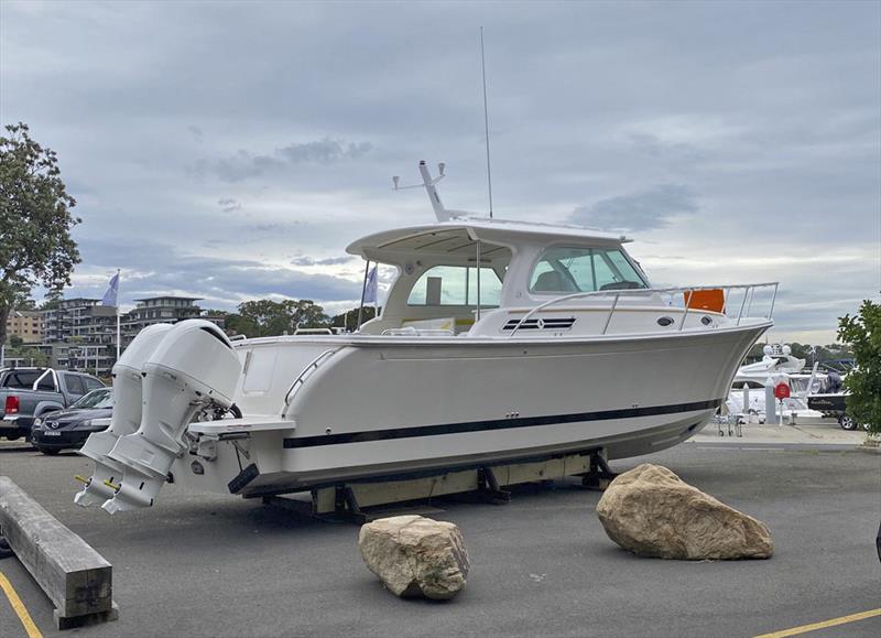 The first Back Cove 34O to arrive in Australia has just made it to Sydney photo copyright E Marine Motor Yachts taken at  and featuring the Power boat class