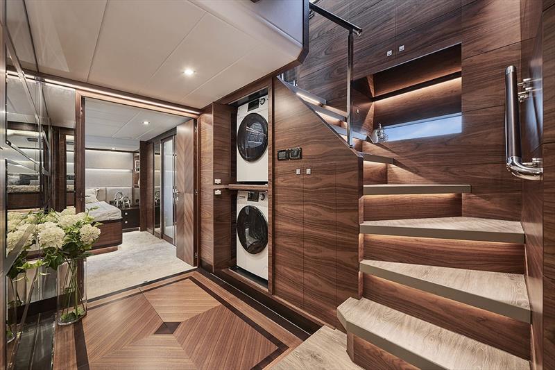 Horizon V68 Hull  Four - Lower deck foyer photo copyright Horizon Yachts taken at  and featuring the Power boat class