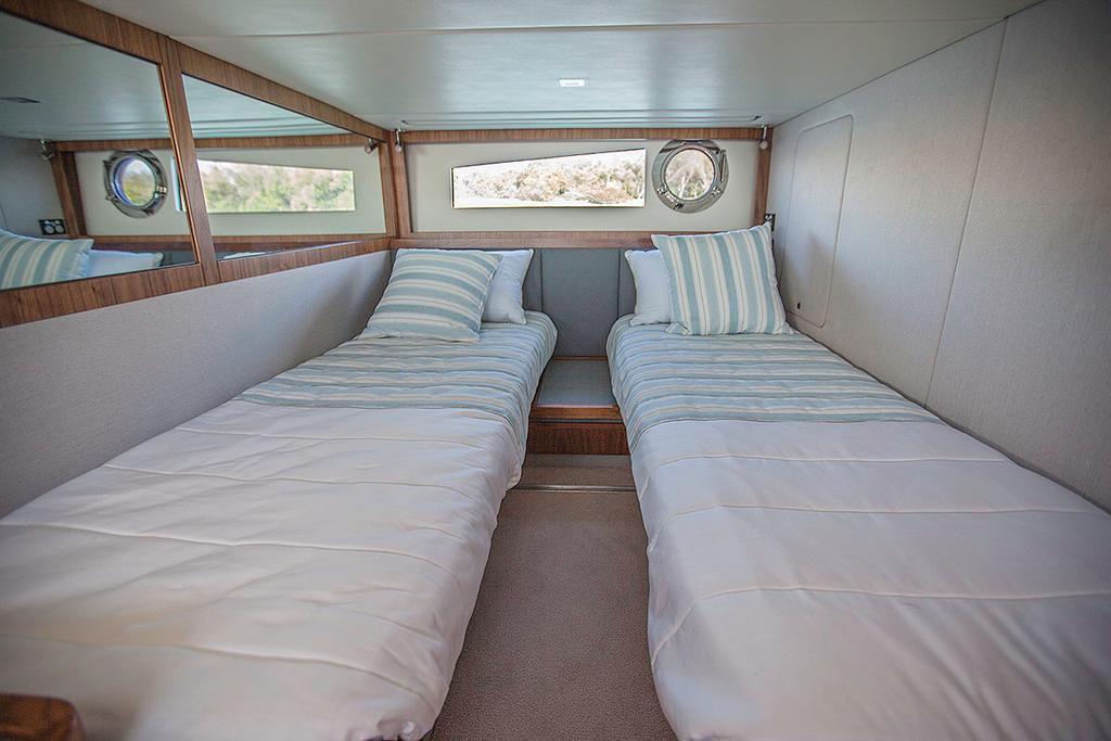Two of the three bunks in the second cabin. - Riviera 4800 Sport Yacht ©  John Curnow