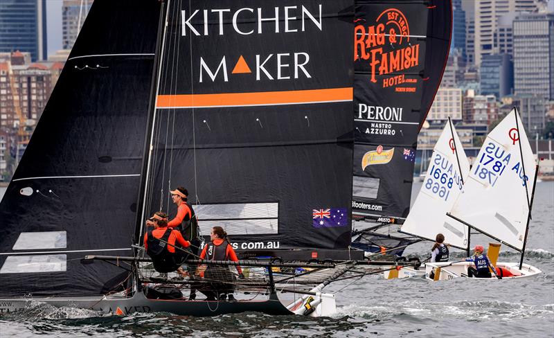 The Kitchen Maker and The Rag during the 18ft Skiff Queen of the Harbour 2024 photo copyright SailMedia taken at Australian 18 Footers League and featuring the 18ft Skiff class