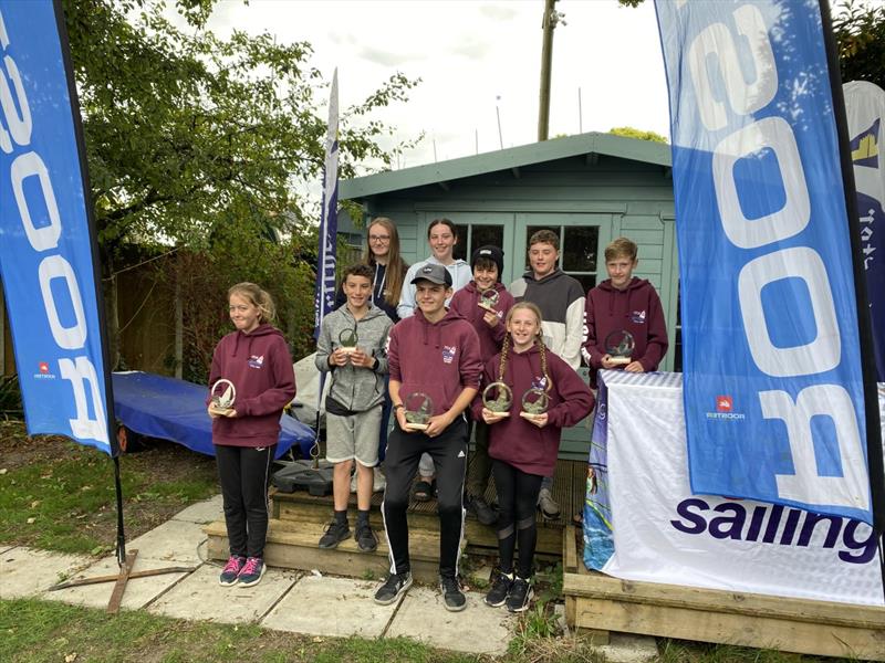 Prize winners at the Topper Southern Traveller at Portchester photo copyright Roger Cerrato taken at Portchester Sailing Club and featuring the Topper class