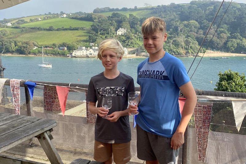 Finley Kirby wins the 4.2 fleet, and Harry Mills wins the 5.3 fleet, at the Topper SW Traveller Series at Salcombe photo copyright James Mills taken at Salcombe Yacht Club and featuring the Topper 4.2 class
